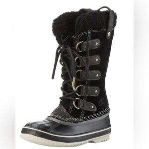 Sorel Joan of Arctic suede shearling waterproof winter boots. Black/stone sz 6.5
